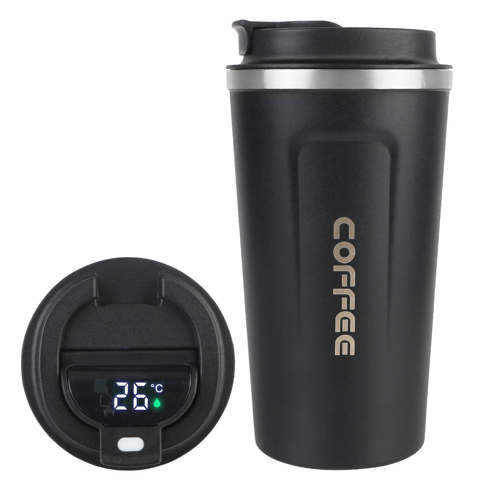 Caneca térmica para carro Thermo Cafe Coffee Mug 380/510ML à prova de vazamentos Copo térmico de viagem para chá, água, café, aço inoxidável duplo