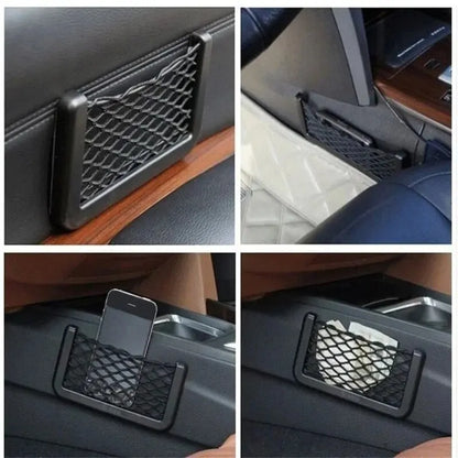 4Pcs Auto Assento Lateral Interior Traseiro Diversos Bolso Malha Bolsa De Armazenamento Telefone Rede Bolso Suporte Carro Bolsa De Armazenamento Elástico Redes Flexíveis