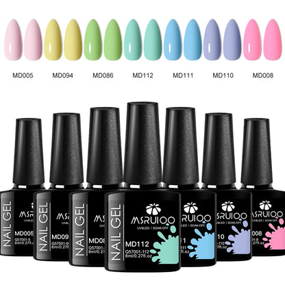 Conjunto de 7 peças de esmalte em gel para unhas, faça você mesmo, design de arte em unhas, tudo para decoração, gel UV de imersão, pintura de manicure de longa duração, kits de gel Vernis