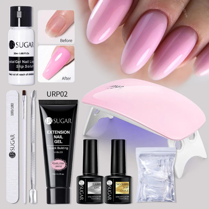 UR SUGAR Acrílico UV Gel Extensão Unhas Gel Kit Nude Glitter Cor Gel Construção Rápida Esmalte Tudo Para Manicure Nail Art Design