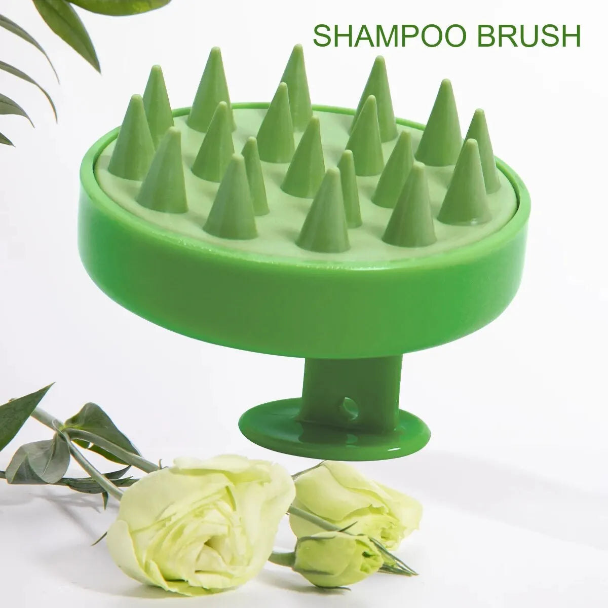 Shampoo de silicone para couro cabeludo, massageador de cabelo, cabeça, corpo, couro cabeludo, escova de massagem, pente, cabo mágico, escova de massagem spa