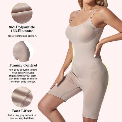 Flarixa Seamless Shapewear Full Body Shaper Quadril e Controle de Barriga Mulheres Confortável Emagrecimento Bodysuit Faja Plus Size Macacões