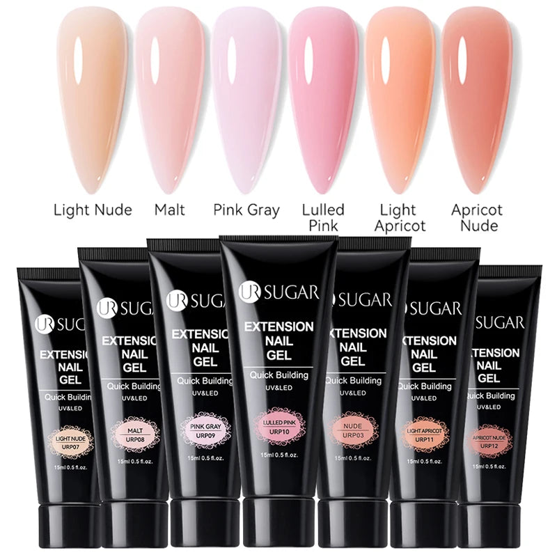 UR SUGAR Acrílico UV Gel Extensão Unhas Gel Kit Nude Glitter Cor Gel Construção Rápida Esmalte Tudo Para Manicure Nail Art Design