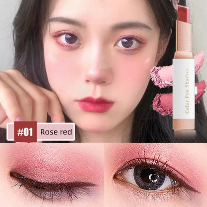 Double Color Eyeshadow Stick Gradient Shimmer Color Eye Shadow Cream Pen Maquiagem de olhos Cosmetic Eyeshadow Stick Korean Makeup