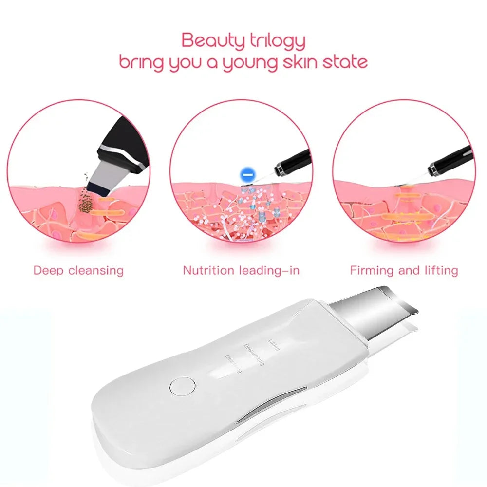 Profissional Não Ultrassônico Facial Skin Scrubber Ion Deep Face Limpeza Peeling Recarregável Dispositivo de Cuidados com a Pele Instrumento de Beleza