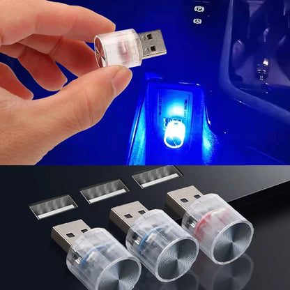 1PC Carro Mini USB Led Atmosfera Luz Para Festa Ambiente Automotivo Portátil Plug and Play Carro Decorativo Interior Lâmpada 12V