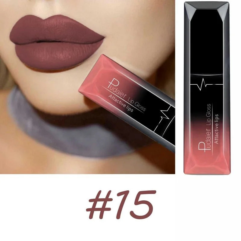 Melhor maquiagem labial 17 cores sexy fosco gloss de longa duração batom líquido creme labial