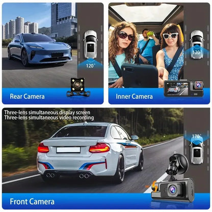 3Camera Dash Cam para câmera de carro 1080P gravador de vídeo WIFI carro DVR câmera de visão traseira frontal visão noturna caixa preta acessórios para carro