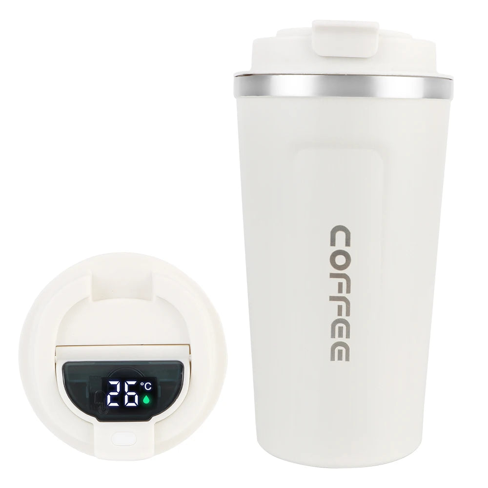 Caneca térmica para carro Thermo Cafe Coffee Mug 380/510ML à prova de vazamentos Copo térmico de viagem para chá, água, café, aço inoxidável duplo