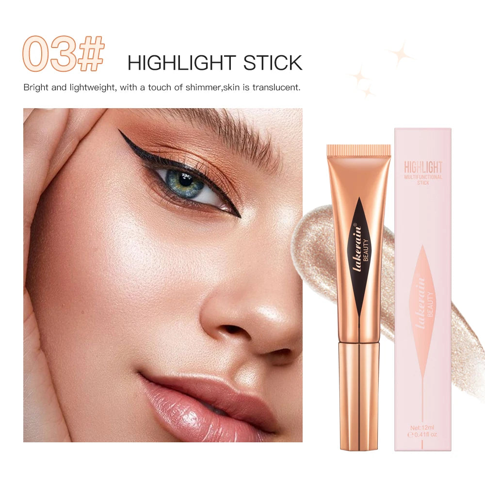 Contorno líquido iluminador vara fosco brilho primer iluminador nariz sombra silhueta pequeno v rosto blush destaque