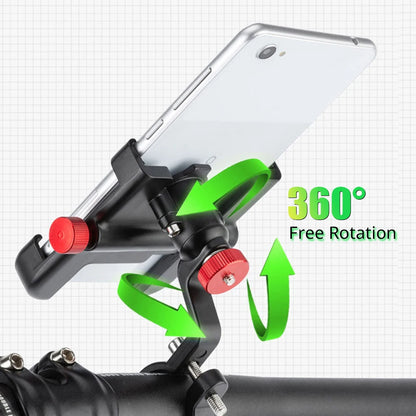 NEWBOLER MTB Suporte de telefone para bicicleta Suporte de telefone para bicicleta ajustável em alumínio com rotação de 360 ° Suporte de ciclismo antiderrapante