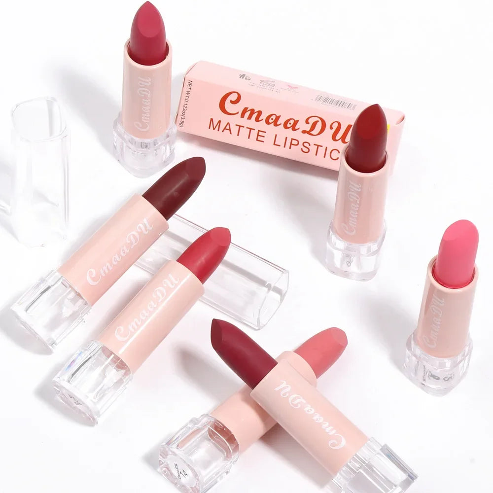 1PC Batom Nude Matte À Prova de Água Longa Duração Antiaderente Copo Sexy Vermelho Rosa Veludo Batons Mulheres Maquiagem Cosméticos 15 Cores