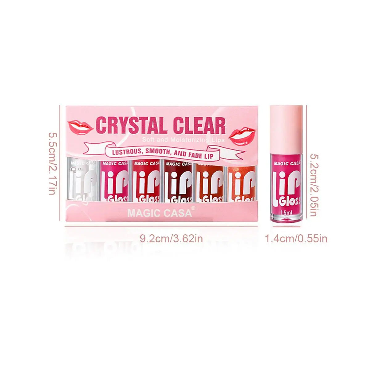 MAGIC CASA 6 pçs/set Gel Hidratante Lip Oil Hidratante de longa duração suave e cintilante Líquido Hidratante Labial