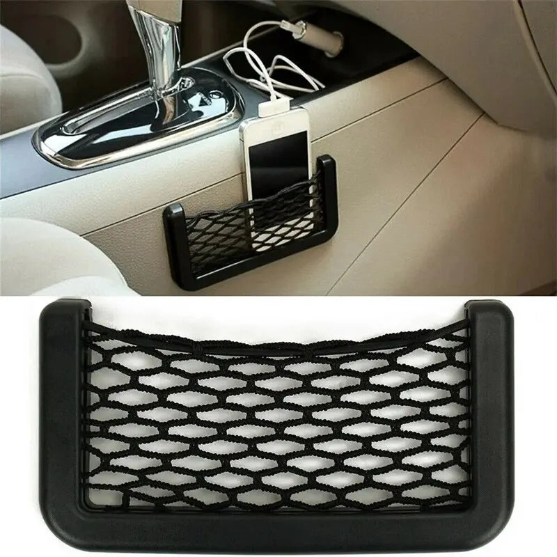 4Pcs Auto Assento Lateral Interior Traseiro Diversos Bolso Malha Bolsa De Armazenamento Telefone Rede Bolso Suporte Carro Bolsa De Armazenamento Elástico Redes Flexíveis