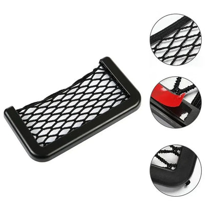 4Pcs Auto Assento Lateral Interior Traseiro Diversos Bolso Malha Bolsa De Armazenamento Telefone Rede Bolso Suporte Carro Bolsa De Armazenamento Elástico Redes Flexíveis