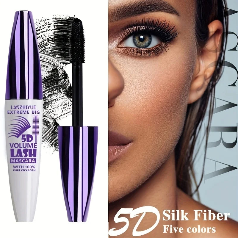 5D Extreme Volume Lash Mascara, à prova d'água e de longa duração, espessamento natural e extensão de cílios curvados