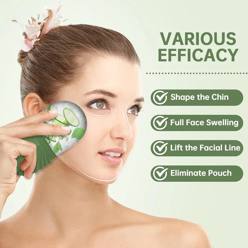 Rolo facial de gelo, cubo de gelo, massagem de beleza, molde de gelo de silicone para inchaço dos olhos, rolo facial, encolher poros