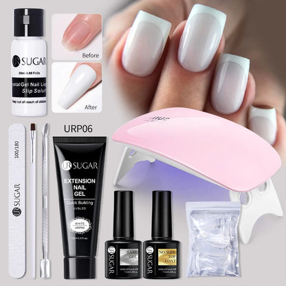 UR SUGAR Acrílico UV Gel Extensão Unhas Gel Kit Nude Glitter Cor Gel Construção Rápida Esmalte Tudo Para Manicure Nail Art Design