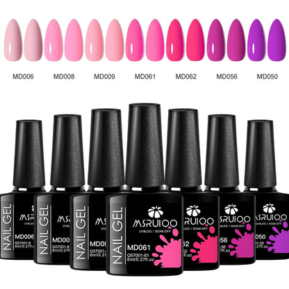 Conjunto de 7 peças de esmalte em gel para unhas, faça você mesmo, design de arte em unhas, tudo para decoração, gel UV de imersão, pintura de manicure de longa duração, kits de gel Vernis