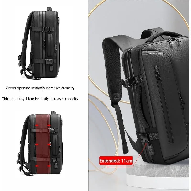 Mochila multifuncional para homens, grande capacidade, armazenamento a vácuo, viagem de negócios, mochila de pano oxford à prova de água