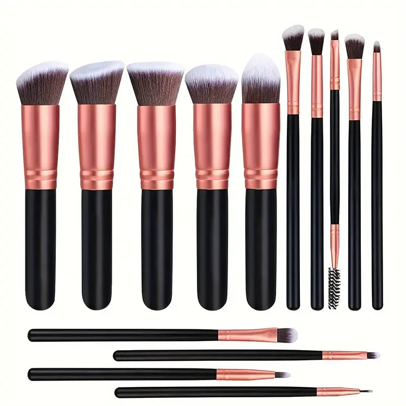 NOVO 14PCS Conjunto de pincéis de maquiagem macios e fofos Base Blush Pó Sombra Mistura Cosméticos Femininos Ferramenta de beleza Presente de Natal