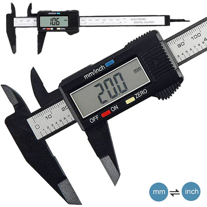 150mm 100mm Paquímetro Digital Eletrônico Mostrador de Fibra de Carbono Paquímetro Vernier Caliper Micrômetro Ferramenta de Medição Régua Digital