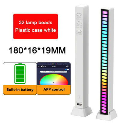 Lâmpada RGB LED Strip Lights Captador de Luz Controle de Som Lâmpada Luz Ambiente Controle de APP Inteligente Ritmo Musical para Jogo Luz de Mesa