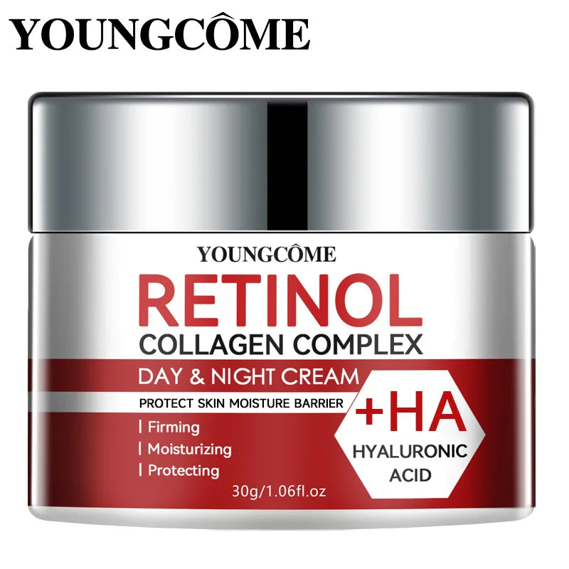 Retinol Colágeno Creme Hidratante para Cuidados Faciais nutre profundamente Adequado para pele seca e áspera, Creme Facial Envelhecido Hidratante