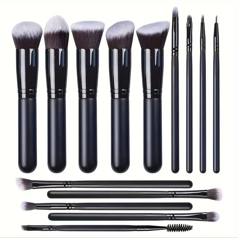 NOVO 14PCS Conjunto de pincéis de maquiagem macios e fofos Base Blush Pó Sombra Mistura Cosméticos Femininos Ferramenta de beleza Presente de Natal