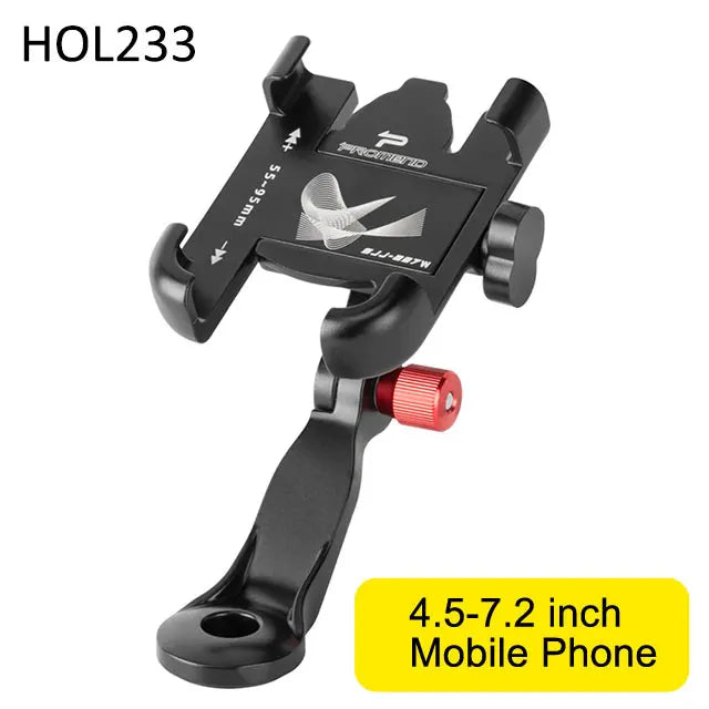 NEWBOLER MTB Suporte de telefone para bicicleta Suporte de telefone para bicicleta ajustável em alumínio com rotação de 360 ° Suporte de ciclismo antiderrapante