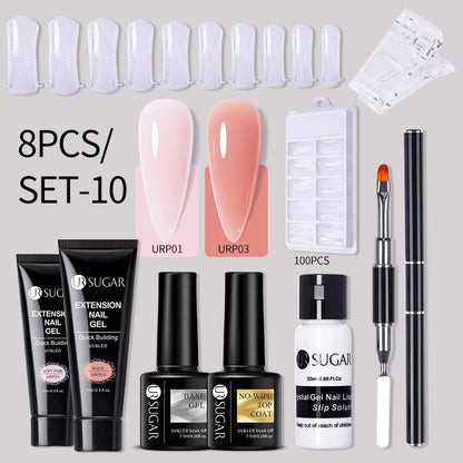 UR SUGAR Acrílico UV Gel Extensão Unhas Gel Kit Nude Glitter Cor Gel Construção Rápida Esmalte Tudo Para Manicure Nail Art Design