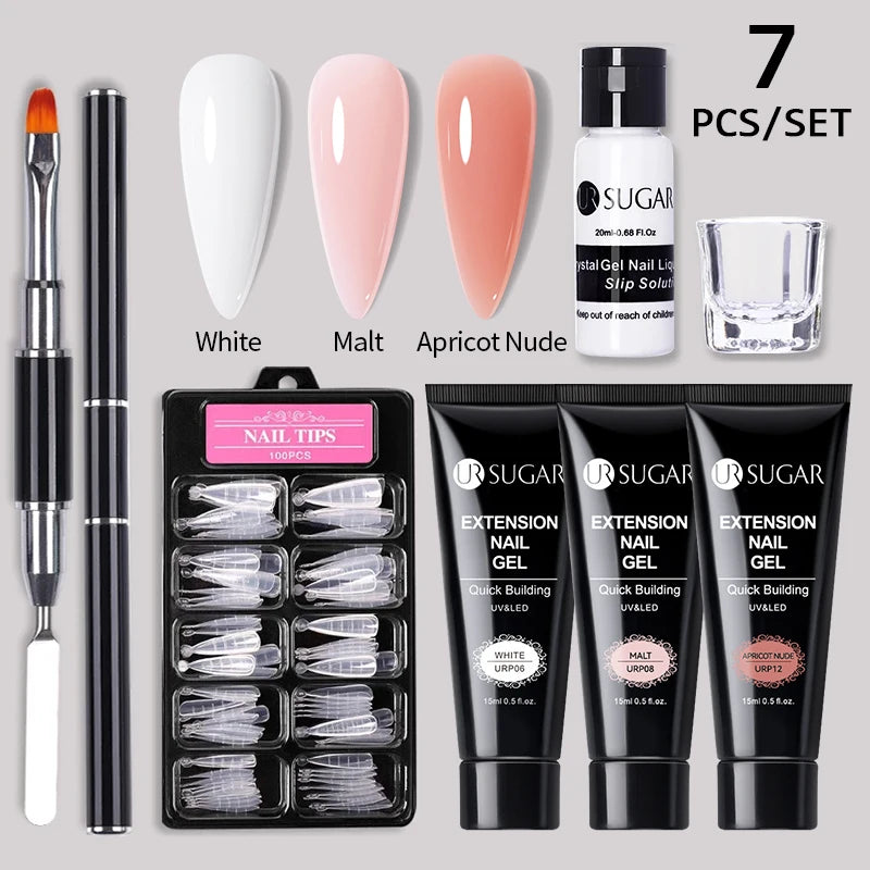 UR SUGAR Acrílico UV Gel Extensão Unhas Gel Kit Nude Glitter Cor Gel Construção Rápida Esmalte Tudo Para Manicure Nail Art Design