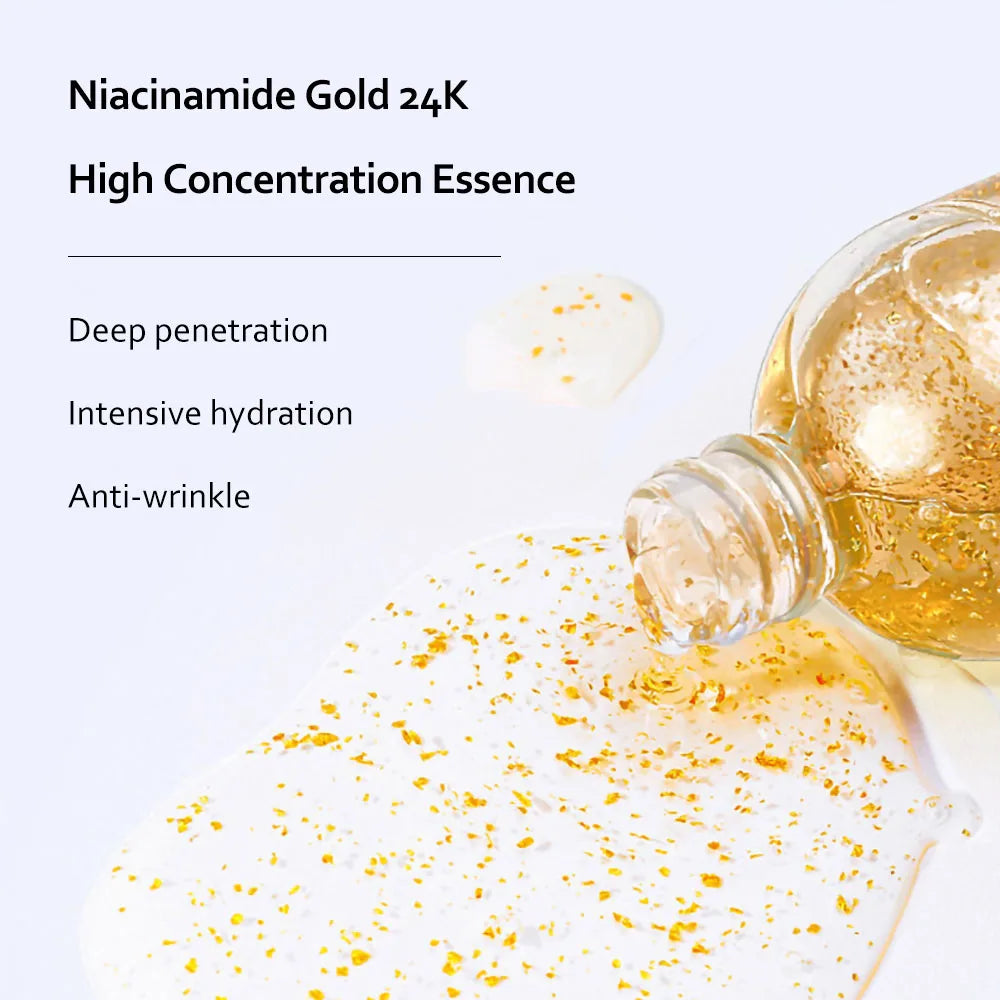 Conjunto de cuidados com a pele 24K Gold Niacinamide Face Serum Anti Ageing Skin Products Remove Dark Circles Collagen Eye Cream Skin Care Kit