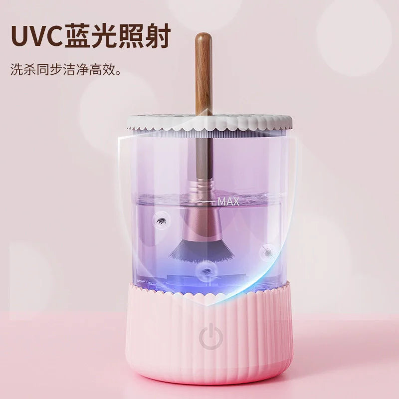 Hot USB Electric Makeup Brush Cleaner Portátil 3 em 1 Pincéis de maquiagem Secador de rack Preguiçoso Limpeza Escova Lavadora Ferramenta de secagem rápida Novo