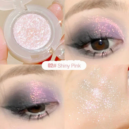 Paleta de sombras monocromáticas com glitter diamante, descoloração, iluminador, lantejoulas, à prova d'água, pigmentos de maquiagem duradoura para os olhos