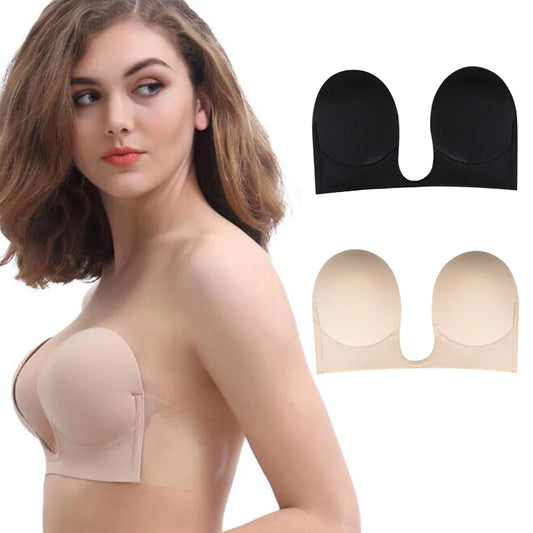 Sutiã push up invisível sem alças sutiã vestido festa de casamento sutiã de silicone autoadesivo sutiã respirável sutiã profundo em forma de U roupa íntima