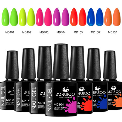 Conjunto de 7 peças de esmalte em gel para unhas, faça você mesmo, design de arte em unhas, tudo para decoração, gel UV de imersão, pintura de manicure de longa duração, kits de gel Vernis