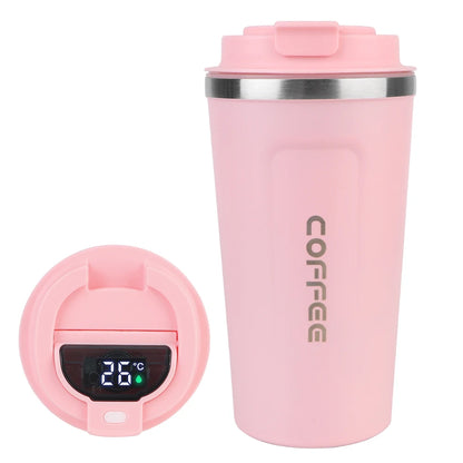 Caneca térmica para carro Thermo Cafe Coffee Mug 380/510ML à prova de vazamentos Copo térmico de viagem para chá, água, café, aço inoxidável duplo