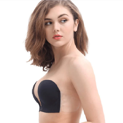 Sutiã push up invisível sem alças sutiã vestido festa de casamento sutiã de silicone autoadesivo sutiã respirável sutiã profundo em forma de U roupa íntima