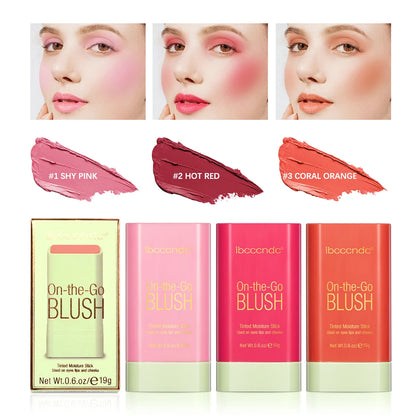 Multi-funcional blush stick cor fácil rouge blush creme à prova de água renderização de alta cor tom iluminador pixi blush stick