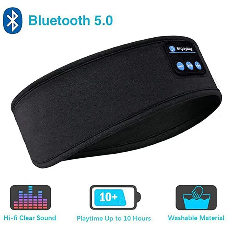 Fones de ouvido sem fio Bluetooth Headband para dormir Fone de ouvido esportivo Música Chapéu com alto-falantes estéreo HD finos Máscara para os olhos