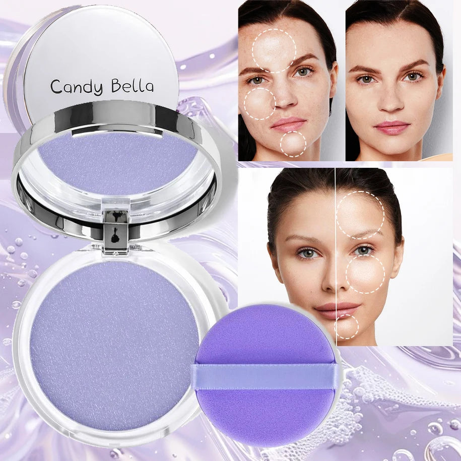 1PC Candy Bella Violet Creme para Pó Pele-amigável Pele Natural Rosto Longa Duração Controle de Óleo Contorno Pó Cosméticos