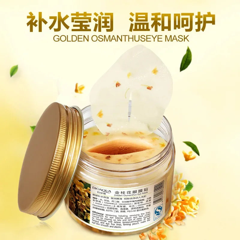 Osmanthus Skin Máscara de Olhos Feminina de Colágeno Postado Hidratante Relax Patches Menina Olho Máscara de Sono Máscara de Olhos Osmanthus 80 peças