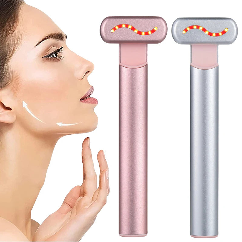 Dispositivo de levantamento facial de microcorrente EMS, varinha facial de luz vermelha, massageador de pescoço e olhos, endurecimento da pele, antirrugas, ferramenta de beleza para cuidados com a pele