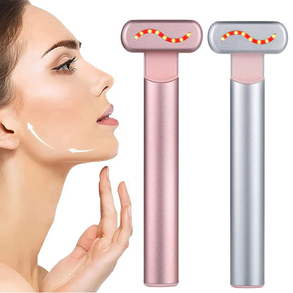 Dispositivo de levantamento facial de microcorrente EMS, varinha facial de luz vermelha, massageador de pescoço e olhos, endurecimento da pele, antirrugas, ferramenta de beleza para cuidados com a pele