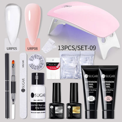 UR SUGAR Acrílico UV Gel Extensão Unhas Gel Kit Nude Glitter Cor Gel Construção Rápida Esmalte Tudo Para Manicure Nail Art Design