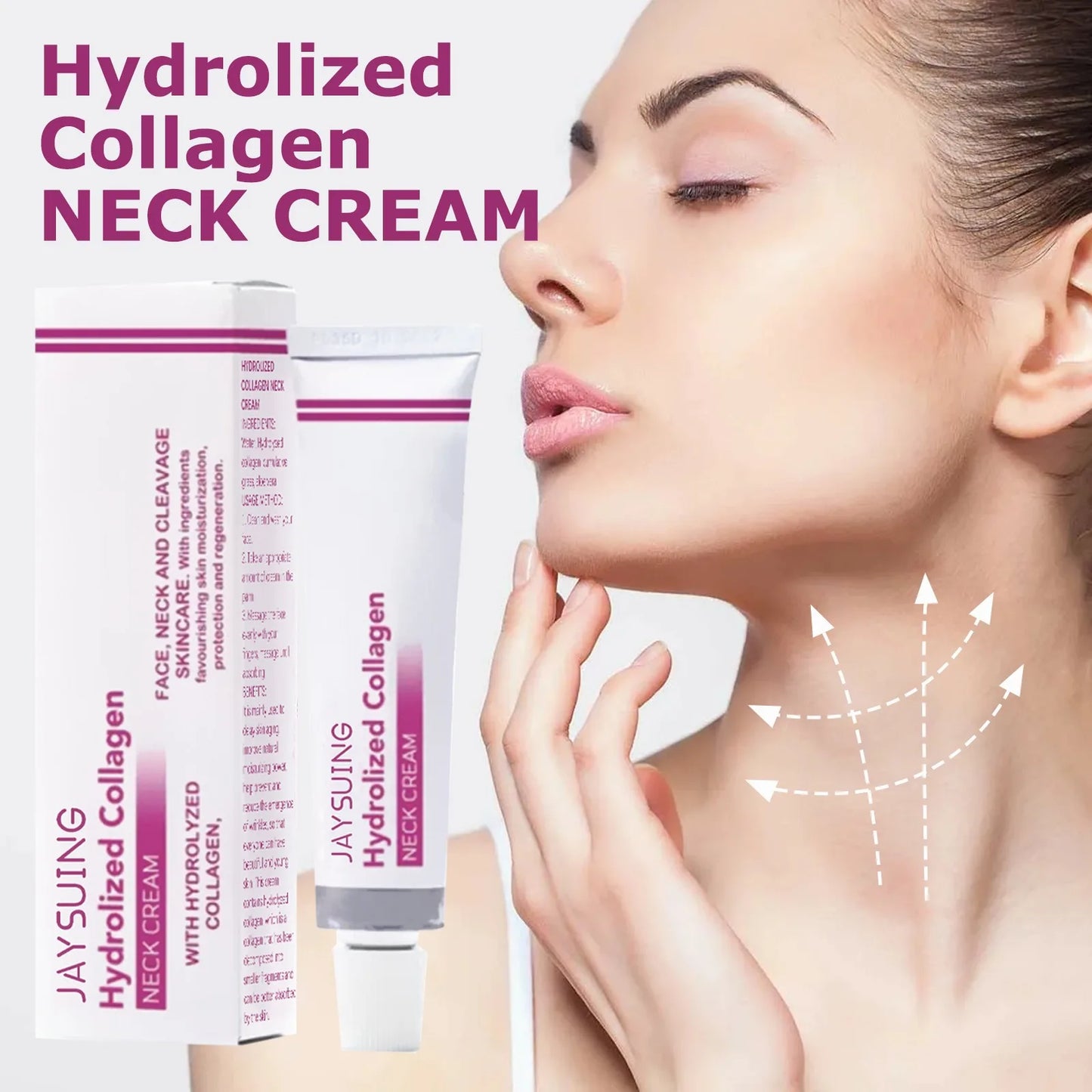 Creme de proteína para linhas do pescoço, colágeno, elimina linhas finas do pescoço, antienvelhecimento, lifting, rejuvenescimento, nutrição, elimina queixo duplo, cuidados com a pele