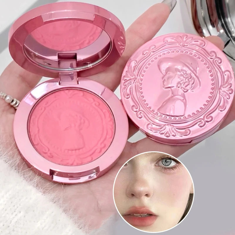 Névoa de alívio tridimensional cor blush natural macio delicado segurar maquiagem baixa saturação feminino blush creme