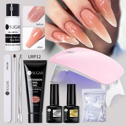 UR SUGAR Acrílico UV Gel Extensão Unhas Gel Kit Nude Glitter Cor Gel Construção Rápida Esmalte Tudo Para Manicure Nail Art Design