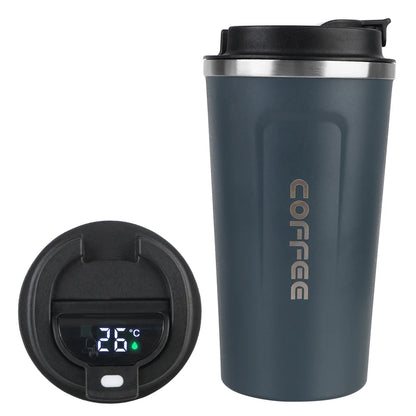 Caneca térmica para carro Thermo Cafe Coffee Mug 380/510ML à prova de vazamentos Copo térmico de viagem para chá, água, café, aço inoxidável duplo